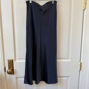 Aqua Navy Satin Style Skirt